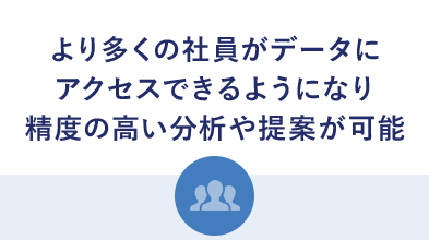 より多くの社員がデータにアクセスできるようになり精度の高い分析や提案が可能